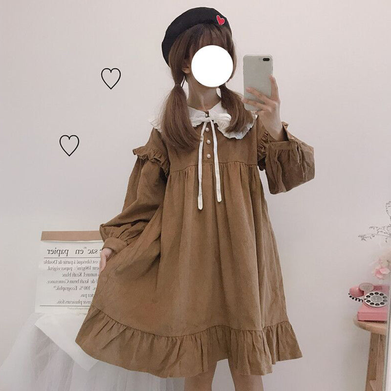 Brown Kawaii Casual Lolita Dress – LoltiaBB